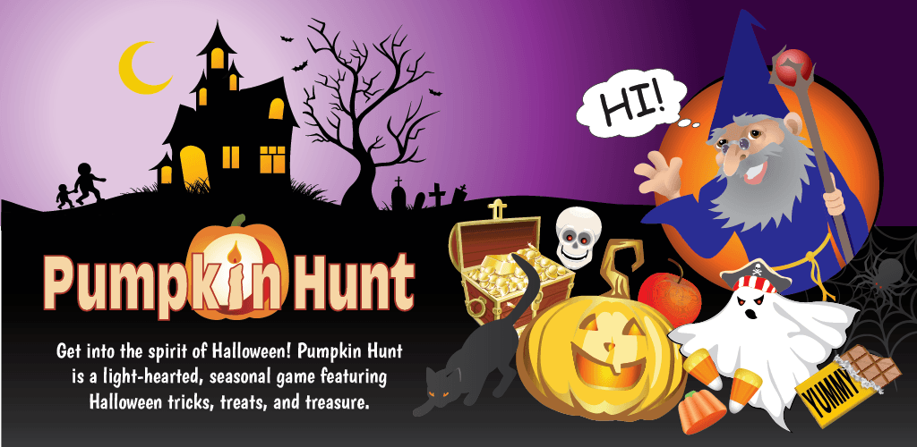 web banner advertising the game Pumpkin Hunt